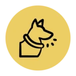 The icon representing dog barking training services