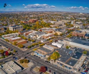 A bird's eye view of Greeley in Northern Colorado.